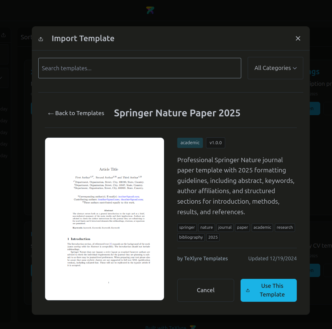 Getting started with a template
